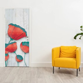 Fotótapéta ajtóra - Pipacsok, kerozin (95x205cm)