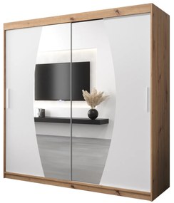 Ruhásszekrény 200 cm Eclipse (artisan tölgy + matt fehér). 1063435