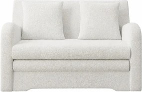 Fehér buklé kinyitható-tárolóhelyes kanapé 130 cm Ario – ELTAP