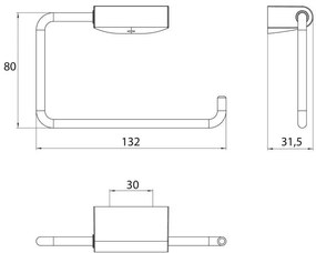 AREZZO design NORO wc papír tartó, króm