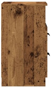 2 db antik fa színű szerelt fa éjjeliszekrény 40 x 36 x 65 cm