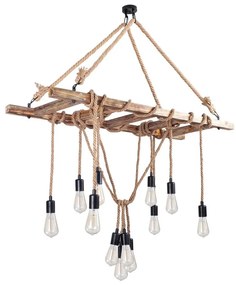 EREBOS kábelen függő csillár 12xE27/40W/230V barna