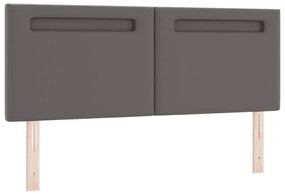 Boxspring ágy matraccal Szürke 140x190 cm Műbőr