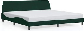 vidaXL sötétzöld bársony ágykeret Dover 200x200 cm