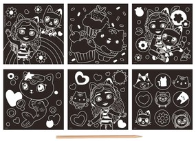 Gabi babaháza Cats scratch képkarcoló készlet