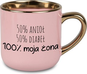 Bögre Nagy Rózsaszín 100% Feleségem Ajándék Feleség Férj Pár Házasság