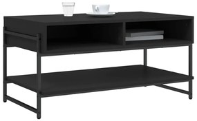 Fekete szerelt fa dohányzóasztal 90 x 50 x 45 cm