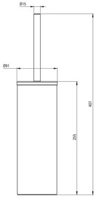 Deante Round tartozék, szabadon álló WC kefe, króm, ADR_0712