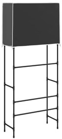 2 szintes fekete mosógép feletti tárolóállvány 71x29,5x170,5 cm