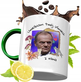 Donald Tusk Zöld Bögre Ajándék Nyomtatott Fotóval