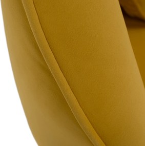 Háromszemélyes dizájn kanapé, sárga Velvet szövet/gold arany króm, EZIO TYP 3