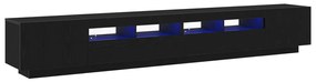 TV Szekrény LED Fénnyel Fekete Tölgy 260x35x40 cm Összeszerelve