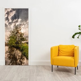 Fotótapéta ajtóra - Természet sugarakkal (95x205cm)