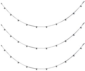 Összekapcsolható fekete fényfüzér dugóval 14m 30 izzóval IP44 - Lubber