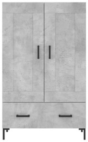 Betonszürke szerelt fa magasszekrény 69,5 x 31 x 115 cm