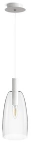 RENDL R13658 BELLINI függő lámpatest, üveg fehér tiszta üveg