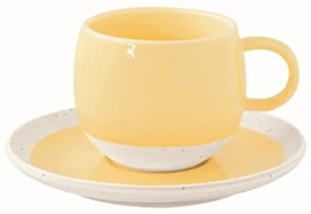 Porcelán csésze+alj 250ml Pastel & Trend Yellow