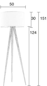 Tripod Wood fehér állólámpa, ø 50 cm - Zuiver
