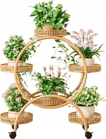 Virágágyás Fém Állvány Kerekekkel Loft Növények 75 cm