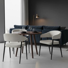 Dizájner étkezőszék, világosszürke/fekete, NIZAR TYP 2