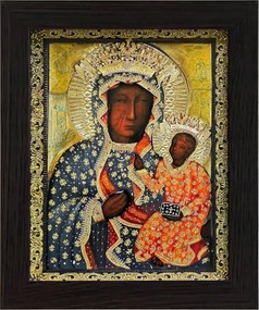 Vászonkép 30x25 Szűz Mária Wenge Keret