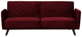 Vörös bársony kanapéágy SENJA Beliani