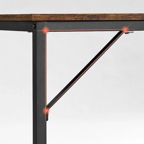 Íróasztal, számítógépes asztal, kis irodai asztal 120x60 cm, rusztikus barna/fekete