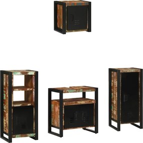 vidaXL Fürdőszoba bútor szett 4 pcs Szilárd Újrahasznosított Fa