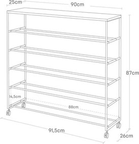 Fehér fém cipőtartó állvány 90,5x87x26 cm Tower – YAMAZAKI