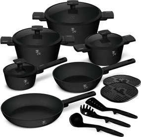 BerlingerHaus 15 részes edénykészlet Matte Black Collection (BH/8198NN)