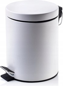 Fürdőszobai szemetes pedállal, fehér fém, 3 literes