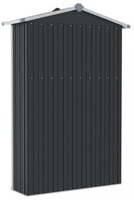 antracitszürke horganyzott acél kerti fészer 116x45x175 cm