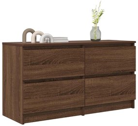 barna tölgyszínű szerelt fa TV-szekrény 100x35x54 cm
