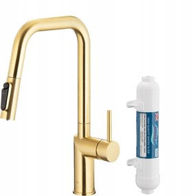 Kfa Konyhai Csaptelep Duero Pure Style Hidro+ Szűrő, Brushed Light Gold
