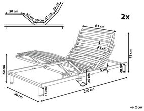 Elektromosan Állítható Ágyrács 180 x 200 cm COMFORT Beliani