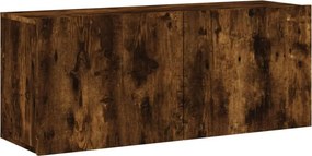 vidaXL füstös tölgy színű falra szerelhető TV-szekrény 100x30x41 cm