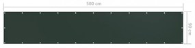 sötétzöld oxford-szövet erkélyparaván 90 x 500 cm