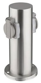 Solight Solight PG10 - Kültéri csatlakozós oszlop 2Z 230V IP44 matt króm kerek SL1487