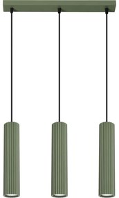 Sollux SL.1613 - Csillár zsinóron KARBON 3xGU10/10W/230V zöld SL.1613