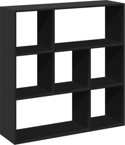 vidaXL fekete szerelt fa térelválasztó könyvespolc 102x29x103,5 cm