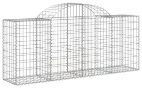 8 db íves horganyzott vas gabion kosár 200x50x80/100 cm