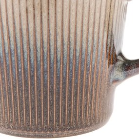 6 darabos kerámia bögrés készlet Rustik 410 ml, világosbarna