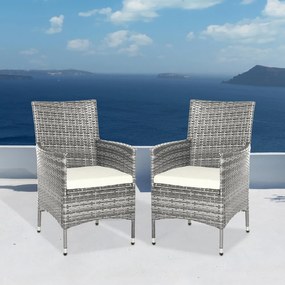 AROSA Kerti szék szett - 2db, szürke rattan