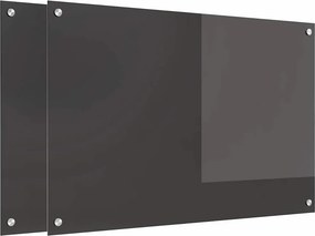 vidaXL Konyhai splashback 2 pcs Sötétszürke 90 x 60 cm edzett üveg