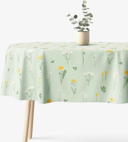 Goldea ovális pamut terítő - mező, zöld melanzs alapon 140 x 180 cm