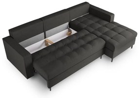 Santo sötétszürke kinyitható sarokkanapé, jobb oldali - Milo Casa