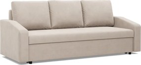 Zeus kanapéágy, bársony, hab töltet, döntött kartámasz, bézs