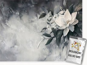 Fotótapéta Levelek Virágok Beton Szürke Konyha Hálószoba Nappali Tapéta 400x280