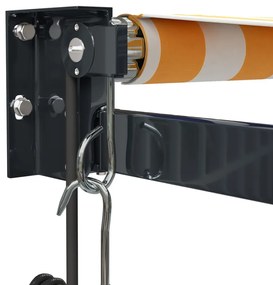 sárga-fehér automata behúzható napellenző 3 x 2,5 m