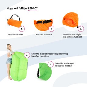 Felfújható babzsák/lazy bag, narancssárga, LEBAG